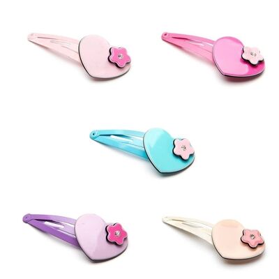 Pack of 2 clips with heart
