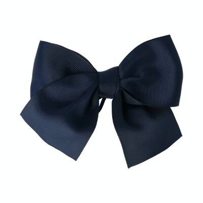 Baby's Large Bow with Rubber Band - Navy Blue