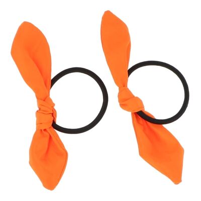 Pack 2 Hair Ties with Bow - Polyamine - 4 Colors
