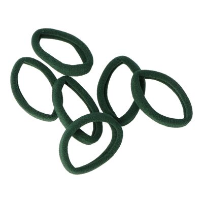 6 Hair Bands - Acrylic - Elastic - Bottle Green