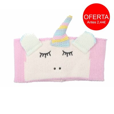 Fascia per capelli con unicorno per bambini - lavorata a maglia