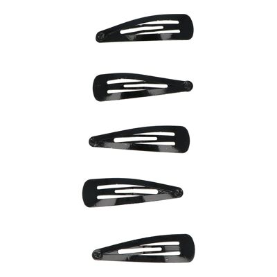 Pack of 5 Hair Clips - 5 cm - Metallic - Black
