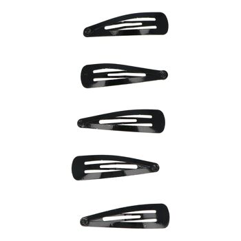 Pack de 5 Barrettes - 5 cm - Métallique - Noir