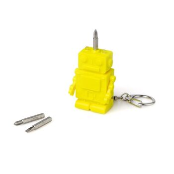 Porte-clés, Robot, multifonction, avec lumière, jaune 3