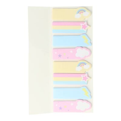 Set of Sticky Notes with Rainbows and Clouds - 8 Units