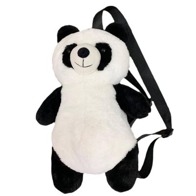 Kleiner Kinderrucksack mit Teddybär Panda - Reißverschluss