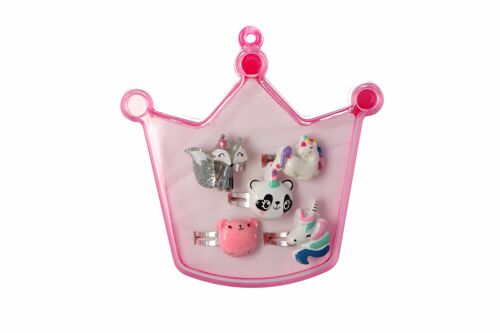 Set de 5 Anillos Infantiles en Corona - Con Animalitos