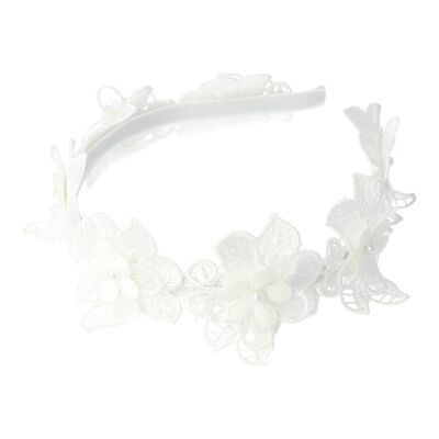 Diadema Infantil para el Pelo - Flores y Perlas - 3 Colores