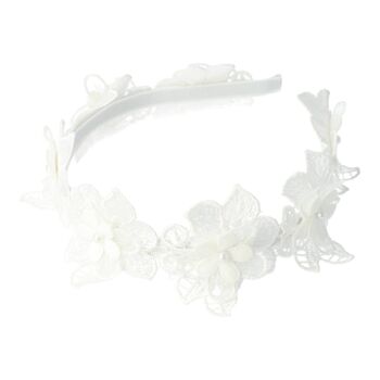 Bandeau pour Cheveux Enfant - Fleurs et Perles - 3 Couleurs