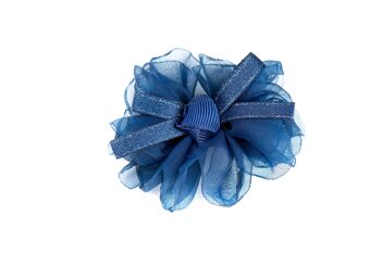 Barrette Crocodile Enfant - Double Nœud - Bleu