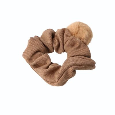 Wool Scrunchie with Pompom - Children's Hair Tie