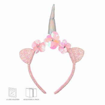 Bandeau pour cheveux enfant - Licorne - Paillettes 2