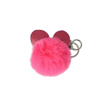 Porte-clés avec pompon et oreilles - Différentes couleurs 2