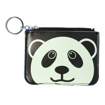 Kindergeldbörse mit Pandagesicht - Reißverschluss und Schlüsselanhänger