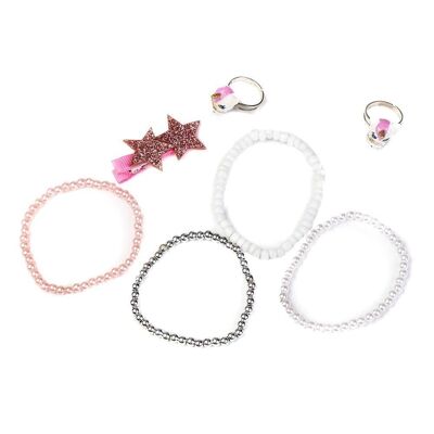 Children's Set - Box with 4 Bracelets, Clip and 2 Rings