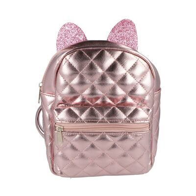 Children's Backpack with Ears - Zipper - Bright Pink