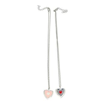 Lot de 2 Colliers Enfant avec Camée Coeur - 2 Modèles 1