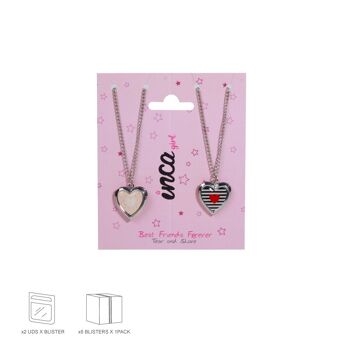 Lot de 2 Colliers Enfant avec Camée Coeur - 2 Modèles 2