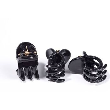 Lot de 3 pinces à cheveux French Shell - Noir 1