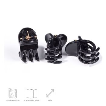 Lot de 3 pinces à cheveux French Shell - Noir 2