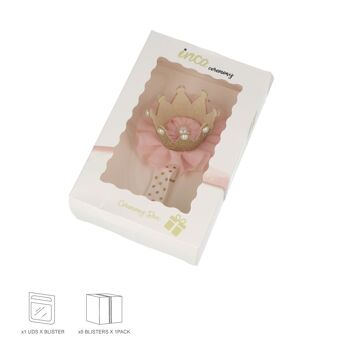 Bandeau élastique pour enfant - Fleur et couronne en tissu 2