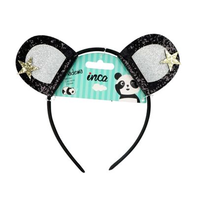 Children's Rigid Headband with Panda and Star Ears