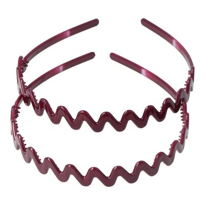 Rigid Headband for Hair - Zigzag and Spikes - Garnet