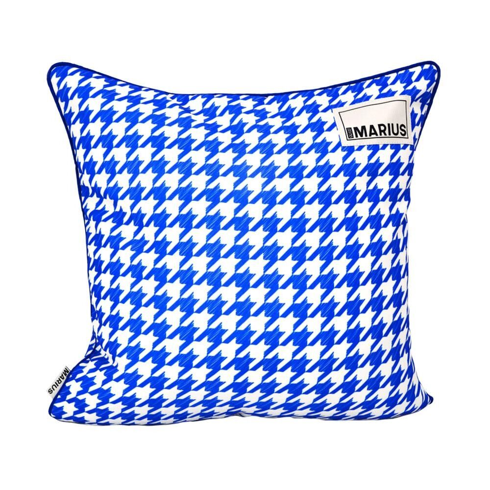 Coussin PIED DE COQ Bleu 45x45 cm
