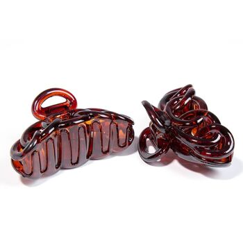 Pince à Cheveux Grande Griffe - French Shell - Marron 1