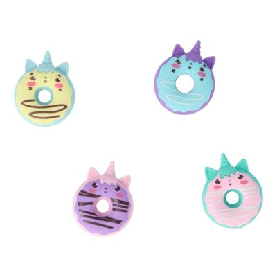 Set of 4 Erasers - Children - Unicorn and Donut