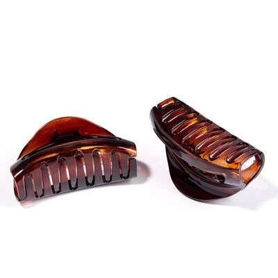 Pince à cheveux griffe moyenne - French Shell - Marron