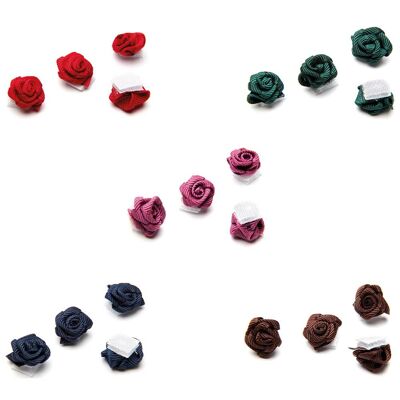 Confezione da 4 Rose per Capelli con Velcro - Per Neonato