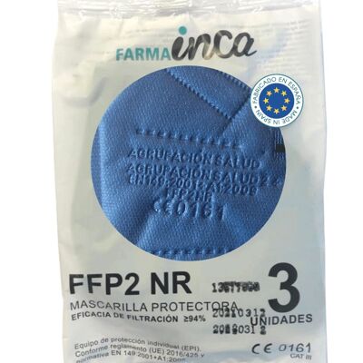 Mascarilla FFP2 NR - 3Uds - Adulto - Azul Marino