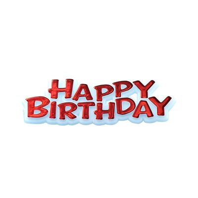 Happy Birthday Motto Cake Topper Rosso