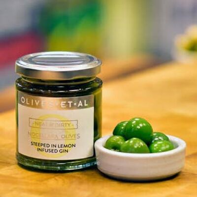 Neat & Dirty Lemon Infused Gin & Olives 165g