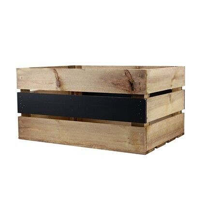 Large Rustic Wooden Crate with Chalkboard Panel, (500x366x253mm)