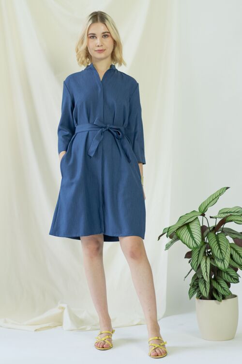 Narine | Shirt Dress in Classic Blue