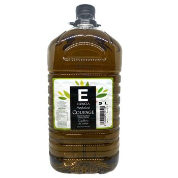 Coupage d'huile d'olive extra vierge en bouteille de 5 litres