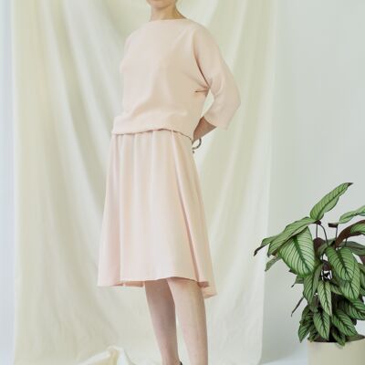 Anahit | Robe drapée en rose pâle