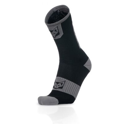 Chaussettes Hautes Cyclisme Noir & Gris Argent