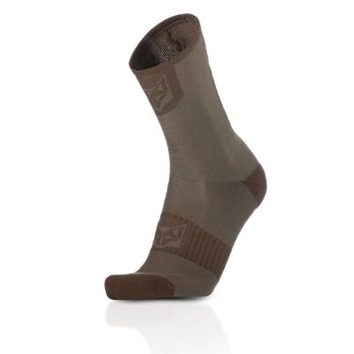 Chaussettes de cyclisme coupe haute or et café (Outlet)