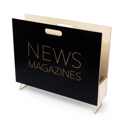Magazine rack, News, black, MDF