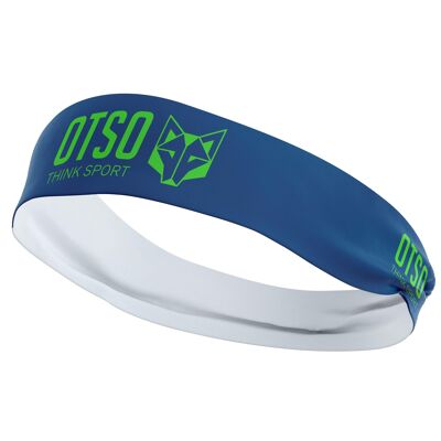 Fascia per capelli OTSO Sport blu elettrico / verde fluo 8 cm / taglia S