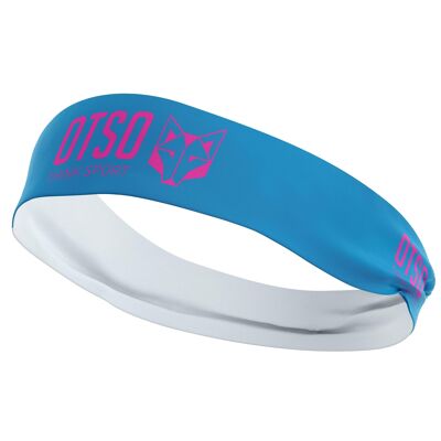 OTSO Sport Stirnband Hellblau / Fluo Pink 8 cm / Größe S.