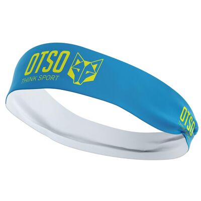 OTSO Sport Stirnband Hellblau / Fluogelb 8 cm / Größe S.