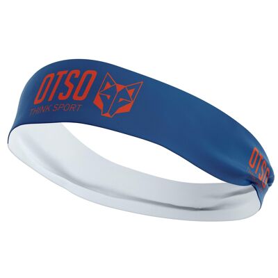 OTSO Sport Stirnband Marineblau / Fluo Orange 8 cm / Größe S.