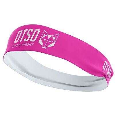 Stirnband OTSO Sport Fluo Pink / Weiß 8 cm / Größe S.