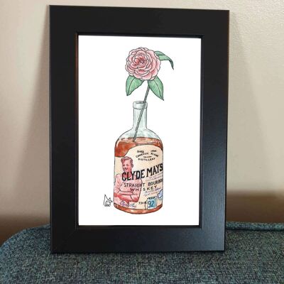 Alabama Camellia in Clyde May's Whiskey Framed 4x6" print