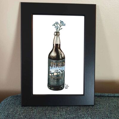 Alaska Forget-Me-Nots in beer Framed 4x6" print