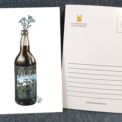 Alaska Forget-Me-Nots in Smoked Porter beer A6 Postcard